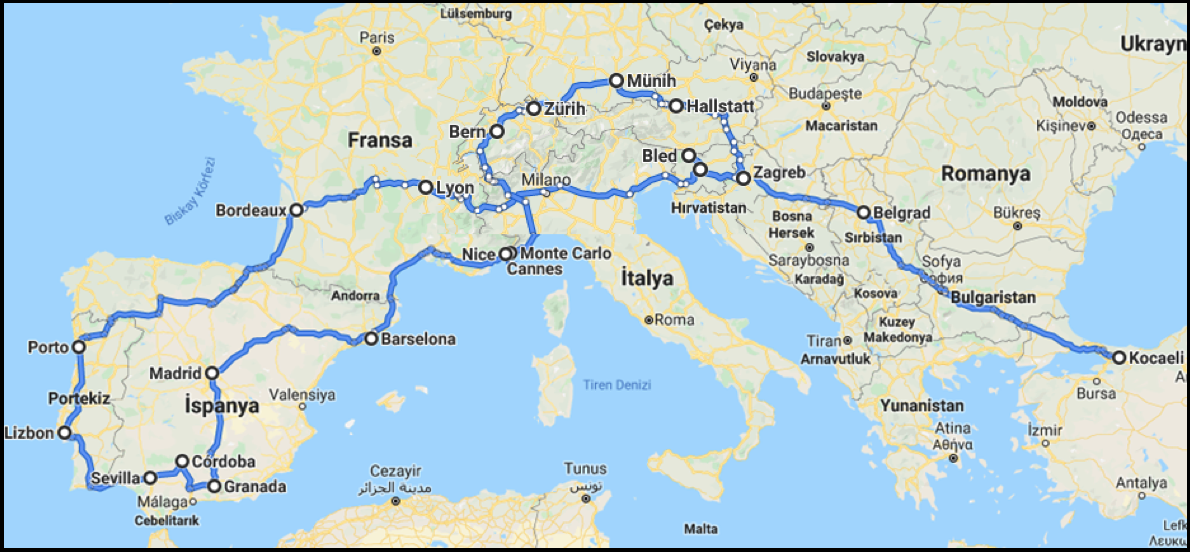 iskandinav turu harita