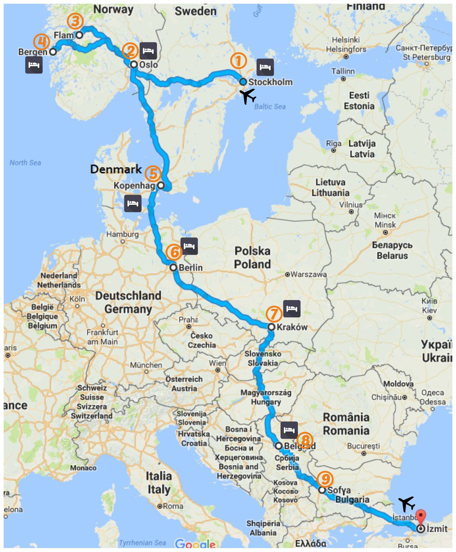 iskandinav turu harita